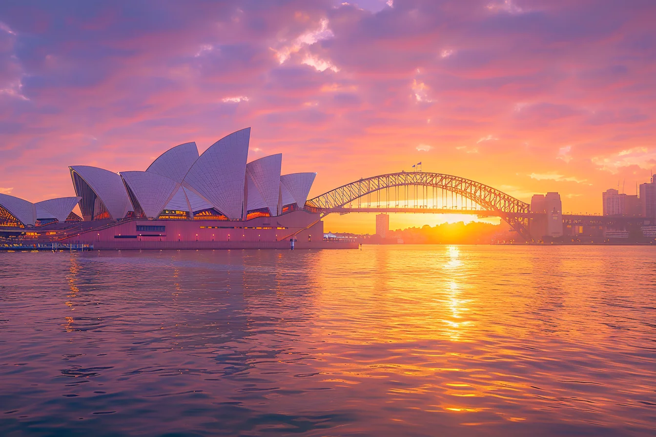 Sydney Opera House and Harbour Bridge at dawn — Australia food allergy travel guide
