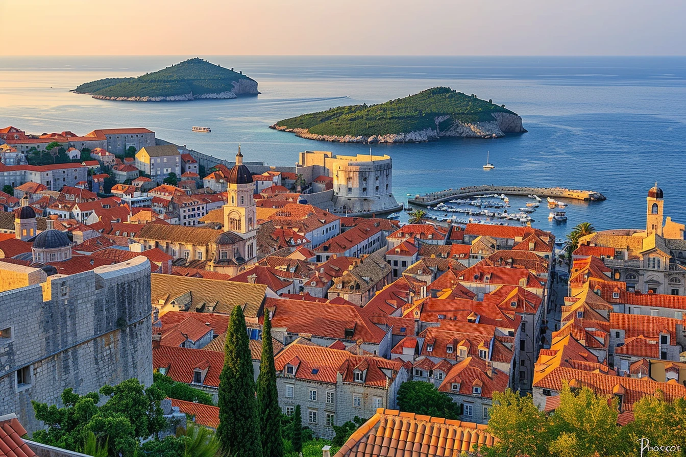 Dubrovnik Old Town panoramic view from Mincéta Tower — orienting image for Croatia food allergy travel