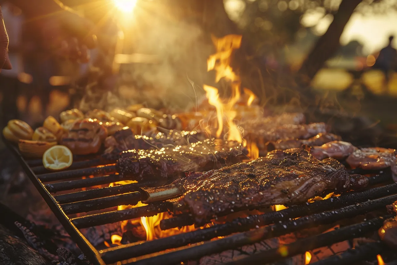 South African braai social gathering at golden hour — the national food ritual